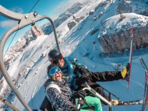 Esqui em Cortina D'Ampezzo Dolomitas Itália